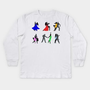 Ballroom Dancing Couples, Kids Long Sleeve T-Shirt